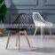 Modern nordic wooden legs plastic chair dining chairs leather dining room chairs DC125