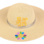 Summer foldable wide brim woven straw hat Sunflower embroidery outdoor breathable Sun hat
