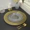 Elegant 13 Inch Round Gold Rim Bronzing Clear Plastic Charger Plate Candy Chocolate Gold Wedding Chargers Plate