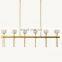 Modern Simple Luxury Gold Brass LED Chandelier Creative Rectangular Home Office & Dining/Living Room Lighting