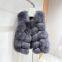 Autumn and winter new full skin fox fur grass vest bread style vest medium long fur coat for women