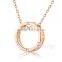 New arrival sterling silver mix elements gold crystal necklace with pendant