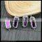LFD-0041B Wholesale Purple Color Rectangle Glass Pave Rhinestone Connector Beads Jewelry Making