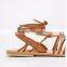 Ladies wholesale china flat sandals women lace up flat designer sandals 2016 girls fashion sandals
