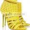 Girls latest elegant yellow peep toe heels ankle straps high heels sandals women