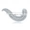 Platinum Plated Vintage Scarf Pin Sparkling Brooch With AAA+ Cz Micro Pave Setting for Women and Men