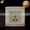 BS standard PC 3 pin MF wall socket with USB changer Gold color