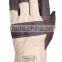 Deltaplus cowhide gloves with cotton palm and back reinforcement safety gloves