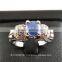 6 MM Blue Star Sapphire Ring Lab-Created Sterling Silver 92.5 Size 6.75