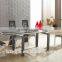 Z608-2 Modern grey leather and metal dining chairs