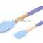 FDA/LFGB Wood Handle Printed Set of 2 Spatula Set Hot Sale Wood Handle Bakeware Silicone Spatula Set