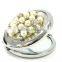 Diamante & Faux Pearl Round Makeup Mirror Compact