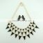 Fashion bride wedding jewelry set gold plated black stone necklace earring jewelry sets for party                        
                                                                                Supplier's Choice