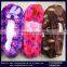 Ladies Floral Pattern Coral fleece Flannel Terry Indoor Ballerina Shoes Slippers with Satin Bow