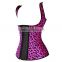 Women Gender and Latex Material leopre waist and vest cincher pink color