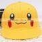 Factroy good selling wholesale Pokemon pikachu hat pokemon pikachu cap pikachu high quality snapback cap