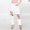 cheeky cropped fashion jeans white jeans women hole JXA110