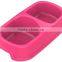 Pet bowl(double bowl-M)-dog bowl & cat bowl & plastic bowl