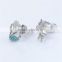 Wholesale Mermaid Jewelry Blue Crystal Sterling Silver Charms Earrings