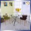 Round small tempered glass dining table