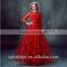Hot selling Elegant beautiful lace appliqued red long evening dress evening dress for big sizes
