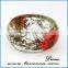 2016 fashion design hot sell real dried flower clear resin bangle
