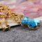 Women fashion accessories latest gold chain blue crystal bear charming necklace