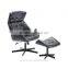 HomCom Black PU Leather Designer Inspired Classic Lounge Chair & Ottoman Set