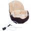 HOMCOM Coffee Pet Electric Heated Round Bed Pad