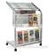 Customized movable free standing stainless steel newspaper rack