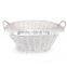 wholesale white or natural color wicker basket with 2 side handles, wicker basket wholesale