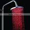 Temperature Sense LED Color Changing Electric Shower Head, Automatic Multiple Colors LED Ceiling Rainfall Shower Head