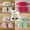 2016 New style wholesale fancy colorful elastic bead center korean flower baby headband