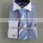 Stock USA Men Oxford Stripes Dress Shirt with Tie/Hankie/Cufflinks
