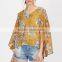 New Arrival Hot Sale Ladies 3/4 Split Sleeve Casual Chiffon Blouse