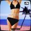 Triangle Cups Black Bikinis with Shinning Diamond Low Minimum Sexy Swimsuits