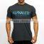 Black Custom Printed Mens Tapered Gym T Shirt Olive Fitted Short Sleeve T Shirt OEM Fitness T Shirt Gym Wear Wholesale