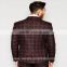 2016 men's red tartan check slim fit suit jacket