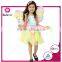 Attractive design blue princess costume with flower beautiful princess costume for kids simple design dress