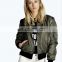 100% Polyester women cheap windbreaker bomber jacket zipper