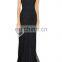 wholesale new fashion women clothes long evening party wear gown black crochet sexy evening gown dress