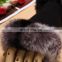 Fashion knitted fingerless gloves rabbit fur weaven gloves