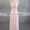 Hot Cross Neckline Full Length Evening Transparent Chiffon Sexy Dress