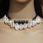 Fashion Simple Natural Shell Black Velvet Choker Necklace Women Trendy Vintage Gothic Punk Wide Statement Necklace Jewelry