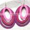 Vintage Fashion Hand Make Wooden Geometric Earrings 3 Types Boho Natural Wood Round Rhomb Earrings Jewelry