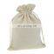 White cotton drawstring pouch with customized logo bag