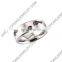 Black and white square shape titanium ring for men