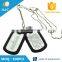 Custom cheap logo laser engraved military dog tag couple shape stamped blank metal dog tags with ball chain
