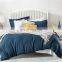 High Quality Navy Winter Plain 100% Polyester King Brushed Duvet Cover Set