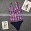 Plaid Printed Swimsuit Ladies Plus Size Bikini Two-piece Conservative Swimwear